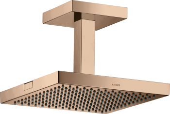 - AXOR ShowerSolutions Deszczownica prysznicowa 24 x 24 cm 1jet do montażu w suficie czerwony złoty polerowany 10929300 - 10929300 - Łazienki Szydłowski
