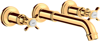 - AXOR Montreux 3-otworowa bateria umywalkowa z uchwytami krzyżowymi i wlewką 165 - 225 mm, ścienna, podtynkowa 16532990 - 16532990 - Łazienki Szydłowski