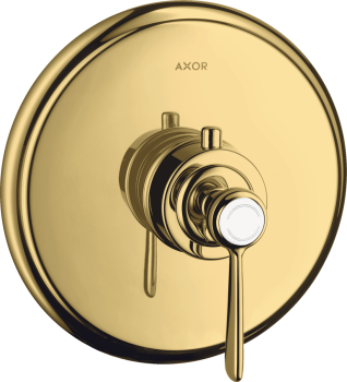 - AXOR Montreux Bateria termostatyczna HighFlow z uchwytem jednoramiennym, podtynkowa złoty optyczny polerowany 16824990 - 16824990 - Łazienki Szydłowski