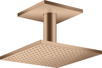 - AXOR ShowerSolutions Deszczownica prysznicowa 25 x 25 cm 2jet do montażu w suficie czerwone złoto szczotkowane 35312310 - 35312310 - Łazienki Szydłowski