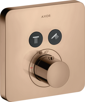 - AXOR ShowerSolutions Bateria termostatyczna do 2 odbiorników, softsquare, podtynkowa czerwony złoty polerowany 36707300 - 36707300 - Łazienki Szydłowski