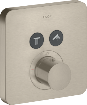 - AXOR ShowerSolutions Bateria termostatyczna do 2 odbiorników, softsquare, podtynkowa nikiel szczotkowany 36707820 - 36707820 - Łazienki Szydłowski