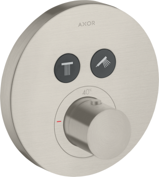 - AXOR ShowerSolutions Bateria termostatyczna do 2 odbiorników, okrągła, podtynkowa stal szlachetna optyczna 36723800 - 36723800 - Łazienki Szydłowski