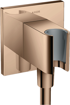 - AXOR ShowerSolutions Przyłącze węża prysznicowego z uchwytem, kwadratowe czerwone złoto polerowane 36734300 - 36734300 - Łazienki Szydłowski