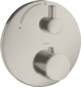 - AXOR Uno Bateria termostatyczna z zaworem odcinającym stal szlachetna optyczna 38700800 - 38700800 - Łazienki Szydłowski