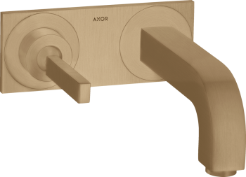 - AXOR Citterio bateria umywalkowa z uchwytem Pin, wylewką 22 cm i płytką, ścienna, podtynkowa brąz szczotkowany 39115140 - 39115140 - Łazienki Szydłowski