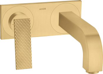  - AXOR Citterio  bateria umywalkowa z wylewką 22 cm i płytką, ścienna, podtynkowa, cięcie rombowe złoty optyczny szczotkowany 39171250 - 39171250 - Łazienki Szydłowski