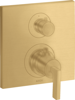  - AXOR Citterio Bateria termostatyczna z uchwytem jednoramiennym i zaworem odcinającym do 1 odbiornika, złoty optyczny szczotkowany 39700250 - 39700250 U - Łazienki Szydłowski