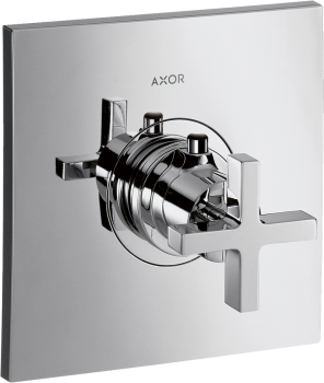 - AXOR Citterio Bateria termostatyczna HighFlow z uchwytem krzyżowym, podtynkowa chrom 39716000 - 39716000 - Łazienki Szydłowski