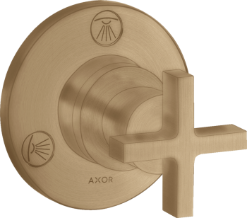 - AXOR Citterio Zawór odcinająco-przełączający Trio/Quattro z uchwytem krzyżowym, podtynkowy brąz szczotkowany 39925140 - 39925140 U - Łazienki Szydłowski