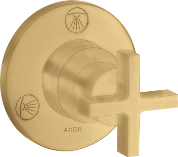 - AXOR Citterio Zawór odcinająco-przełączający Trio/Quattro z uchwytem krzyżowym, podtynkowy złoty optyczny szczotkowany 39925250 - 39925250 U - Łazienki Szydłowski