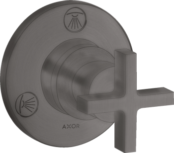  - AXOR Citterio Zawór odcinająco-przełączający Trio/Quattro z uchwytem krzyżowym, podtynkowy czarny chrom szczotkowany 39925340 - 39925340 - Łazienki Szydłowski