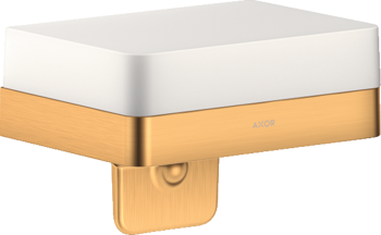 - AXOR Universal Softsquare Dozownik mydła w płynie z półką złoty optyczny szczotkowany 42819250 - 42819250 - Łazienki Szydłowski