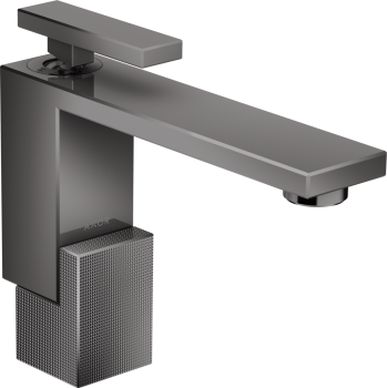 - AXOR Edge Jednouchwytowa bateria umywalkowa 130 z kompletem odpływowym Push-Open, szlif diamentowy czarny chrom polerowany 46011330 - 46011330 - Łazienki Szydłowski