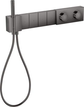 - AXOR Edge Moduł termostatyczny 610/100 do 4 odbiorników, podtynkowy, szlif diamentowy czarny chrom polerowany 46721330 - 46721330 - Łazienki Szydłowski