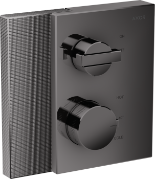 - AXOR Edge Bateria termostatyczna z zaworem odcinającym do 1 odbiornika, podtynkowa, szlif diamentowy czarny chrom polerowany 46751330 - 46751330 - Łazienki Szydłowski