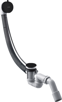 - AXOR Kompletny syfon wannowy z przelewem, standardowy czarny mat 58316670 - 58316670 - Łazienki Szydłowski