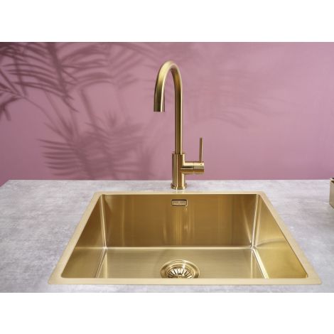 - REGINOX Miami zlewozmywak 54 x 44 x 20 cm stal nierdzewna kolor złoty R30745 - R30745 - Łazienki Szydłowski