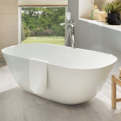  - Villeroy&Boch Theano wanna owalna wolnostojąca 155 x 75 cm biały UBQ155ANH7F200V-01 - UBQ155ANH7F200V-01 - Łazienki Szydłowski