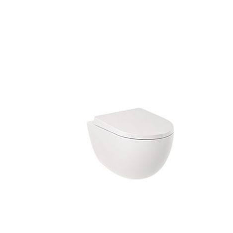 - KLUDI RESA D miska WC 52 x 36,5 cm podwieszana bezkołnierzowa z deską sedesową biała 24WCSET43 - 24WCSET43 - Łazienki Szydłowski