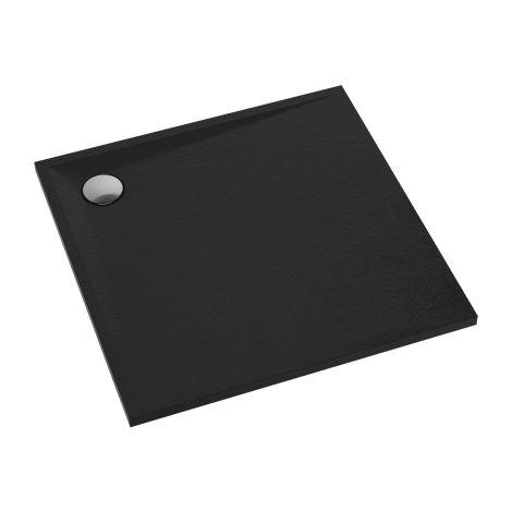  - OMNIRES STONE brodzik prysznicowy ze strukturą kamienia, 90 x 90 cm, czarny mat STONE90-KBL - STONE90-KBL - Łazienki Szydłowski