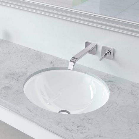  - KALDEWEI CLASSIC umywalka podblatowa o średnicy 36 cm ze stali emaliowanej kolor biały połysk z powłoka Perl Effekt  910106003001 - 910106003001 - Łazienki Szydłowski