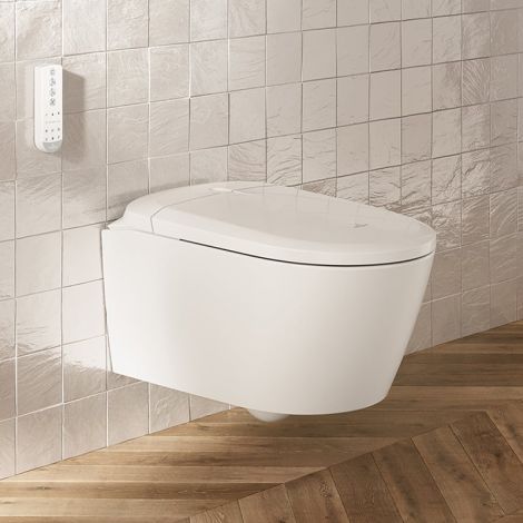  - Villeroy & Boch ViClean Supreo toaleta myjąca wisząca 61,2 x 38,4 cm z deską WC z  kolor biały z CeramicPlus  V16EN2R1 - V16EN2R1 - Łazienki Szydłowski