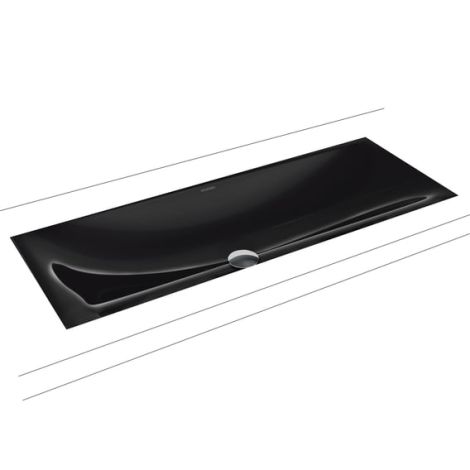  - KALDEWEI SILENIO umywalka podblatowa 93,4 x 39,1 cm stal emaliowana kolor czarny z Perl-Effekt 906106313701 - 906106313701 - Łazienki Szydłowski