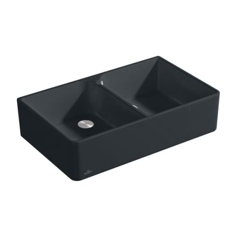  - Villeroy & Boch 90 X zlewozmywak ceramiczny 2 komorowy 90 x 55 cm kolor pure black  z Ceramic Plus  639001R7 - 639001R7 - Łazienki Szydłowski