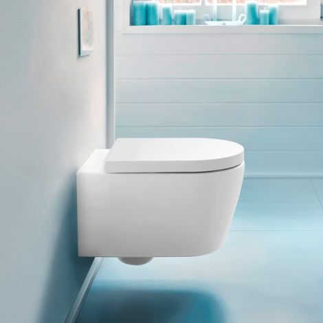 - Duravit ME by Starck miska WC wisząca DuraFix z HygieneFlush 54 x 37 cm , biały mat 251809AC00 - 251809AC00 - Łazienki Szydłowski