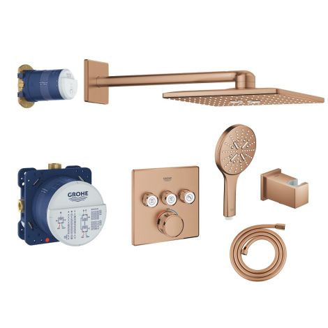 - GROHE-Grohtherm SmartControl Perfect zestaw prysznicowy z termostatem i deszczownicą kolor brushed warm sunset 34706DL0 - 34706DL0 - Łazienki Szydłowski