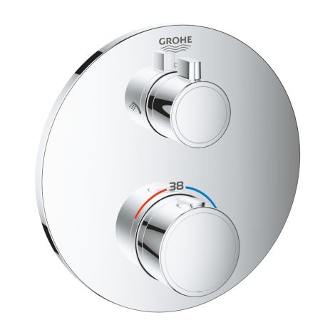 - GROHE-Grohtherm Termostatyczna bateria prysznicowa do obsługi dwóch wyjść wody chrom 24076000 - 24076000 - Łazienki Szydłowski