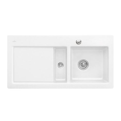  - Villeroy & Boch Subway 60 Flat zlewozmywak 96,5 x 47,5 cm kolor biały z CeramicPlus 67122FR1HL3 - 67122FR1HL3 - Łazienki Szydłowski