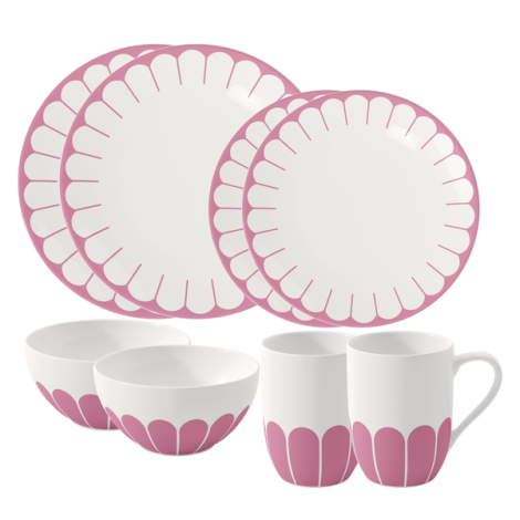  - Villeroy & Boch Fleur Zestaw startowy dla 2 osób kolor różowy - 8 częściowy 1045536000 - 1045536000 - Łazienki Szydłowski
