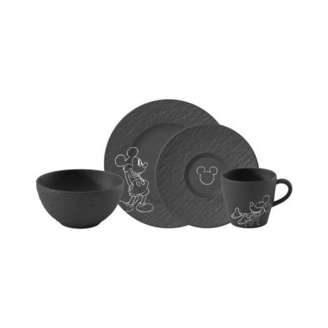  - Villeroy&Boch Manufacture Mickey Mouse Zestaw śniadaniowy 4 częściowy czarny 1047198704 - 1047198704 - Łazienki Szydłowski