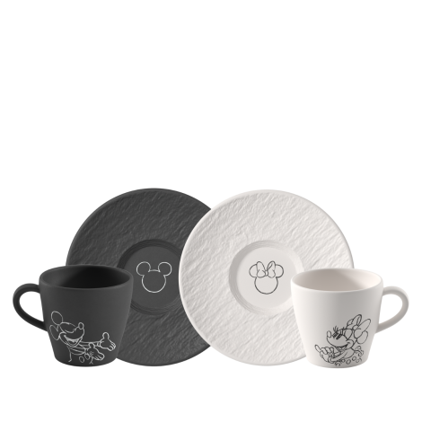  - Villeroy&Boch Manufacture Mickey Mouse Filiżanki do kawy ze spodkiem - 4 części czarno-biały, 1047198519 - 1047198519 - Łazienki Szydłowski