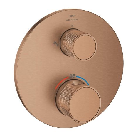  - GROHE-Atrio Private Collection Termostatyczna bateria prysznicowa do obsługi dwóch wyjść wody, pokrętła z nakładką brushed warm sunset 24396DL0 - 24396DL0 - Łazienki Szydłowski