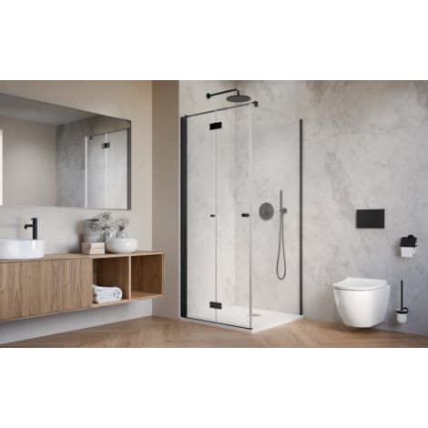  - Nes KDJ B Drzwi do kabiny prysznicowej 100 cm składane Lewe, kolor czarny 100751005401L - 10075100-54-01L - Łazienki Szydłowski