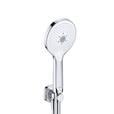  - Duravit Universal zestaw prysznicowy z kolankiem przyłączeniowym ściennym i uchwytem, 3 rodzaje strumienia kolor chrom/biały  UV0762001005 - UV0762001005 - Łazienki Szydłowski