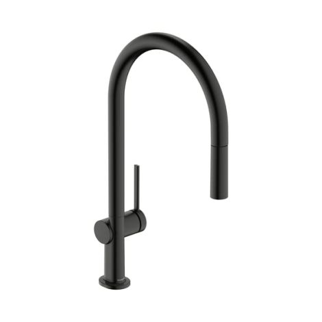 - HANSGROHE Talis M54 bateria kuchenna wyciągana wylewka, obrotowa czarny chrom szczotkowany 72802340 - 72802340 - Łazienki Szydłowski