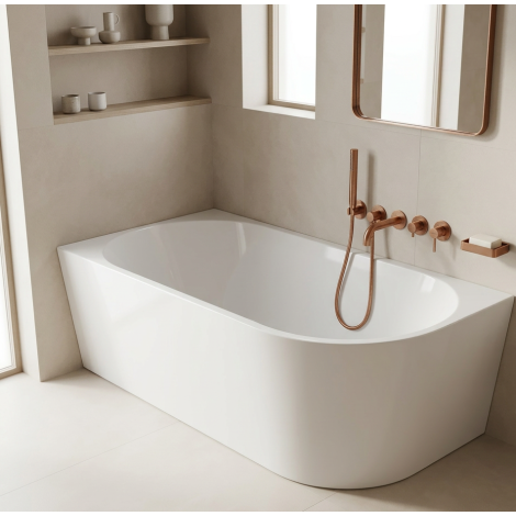 - Aqualine TIBERA  wanna narożna 170x80 cm Lewa biała z obudową E1026 - E1026 - Łazienki Szydłowski