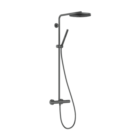  - HANSGROHE Pulsify S Puro Komplet prysznicowy 260 z deszczownicą i termostatem czarny chrom szczotkowany  24223340 - 24223340 - Łazienki Szydłowski