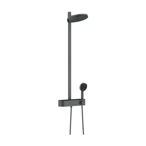 - HANSGROHE Pulsify Komplet prysznicowy czarny chrom szczotkowany 24240340 - 24240340 - Łazienki Szydłowski