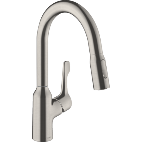  - Hansgrohe Focus M43 Jednouchwytowa bateria kuchenna 180, EcoSmart, wyciągana wylewka, 2jet stal nierdzewna 71811800 - 71811800 - Łazienki Szydłowski