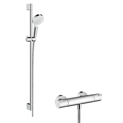  - HANSGROHE Zestaw pryszcniowy Crometta Vario Combi 1001 biały/chrom 27813400 - 27813400 - Łazienki Szydłowski