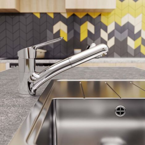 - IDEAL STANDARD CERAFLEX Bateria kuchenna z wyciągana wlewką, chrom BC143AA - BC143AA - Łazienki Szydłowski