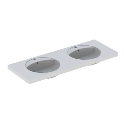  - GEBERIT Preciosa Umywalka podwójna 130 x 55 cm biała 133200000 - 133200000 - Łazienki Szydłowski