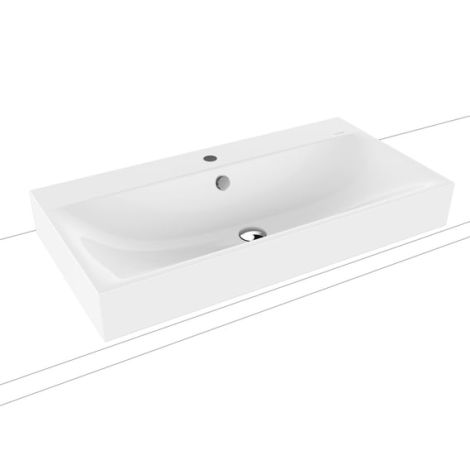 - KALDEWEI Silenio Umywalka nablatowa z przelewem 90 x 46 cm, biała 904206013001 - 904206013001 - Łazienki Szydłowski