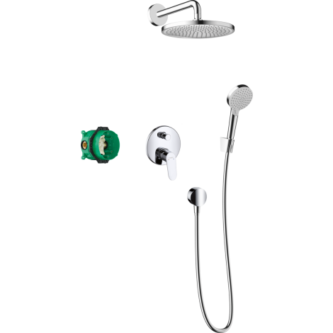  - HANSGROHE Crometta S System prysznicowy 240 1jet z jednouchwytową baterią chrom 27958000 - 27958000 - Łazienki Szydłowski