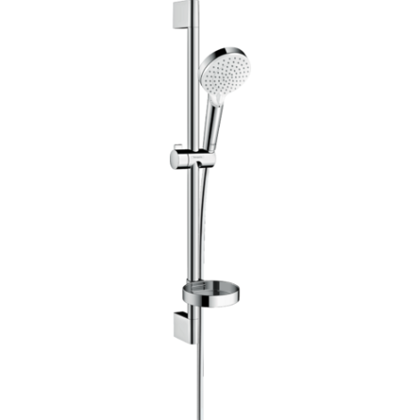  - HANSGROHE Crometta Zestaw prysznicowy Vario z drążkiem 65 cm i mydelniczką biały/chrom 26553400 - 26553400 - Łazienki Szydłowski